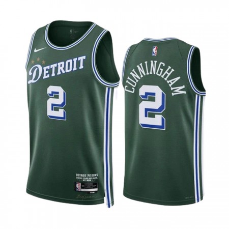 Detroit Pistons Cade Cunningham 2 Nike 2022-23 City Edition Vihreä Miesten Pelipaidat Swingman